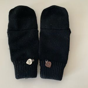 Juicy couture, convertible mittens, black